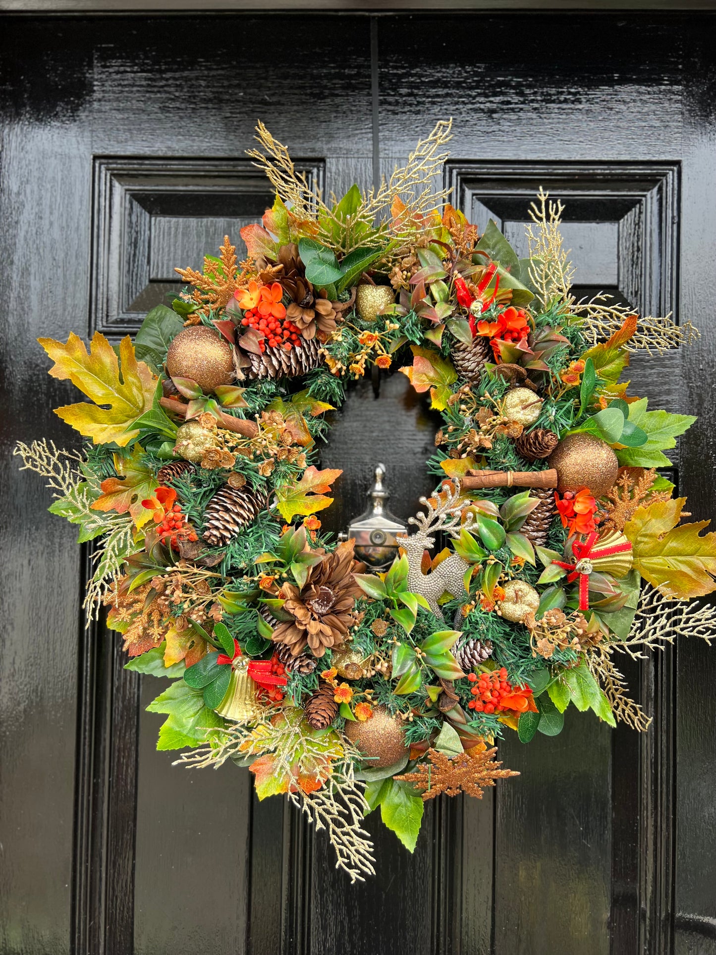 48cm MIXED FOLIAGE AUTUMN WREATH